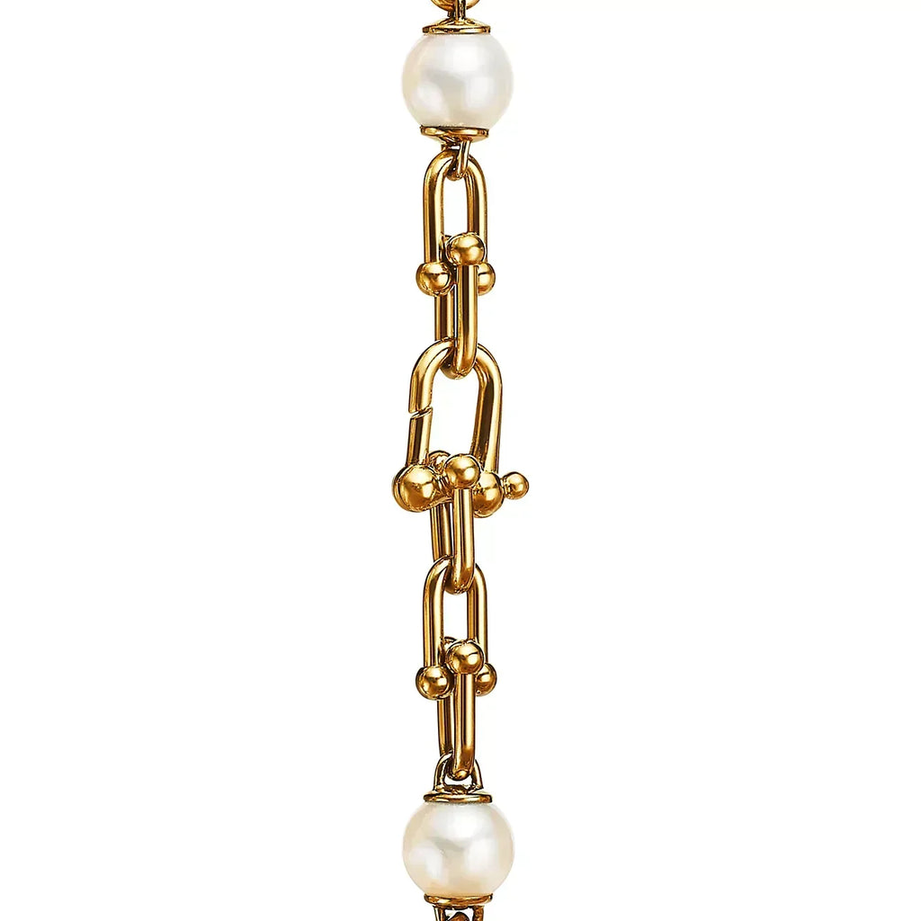 Tiffany Link Bracelet Gold with Freshwater Pearls