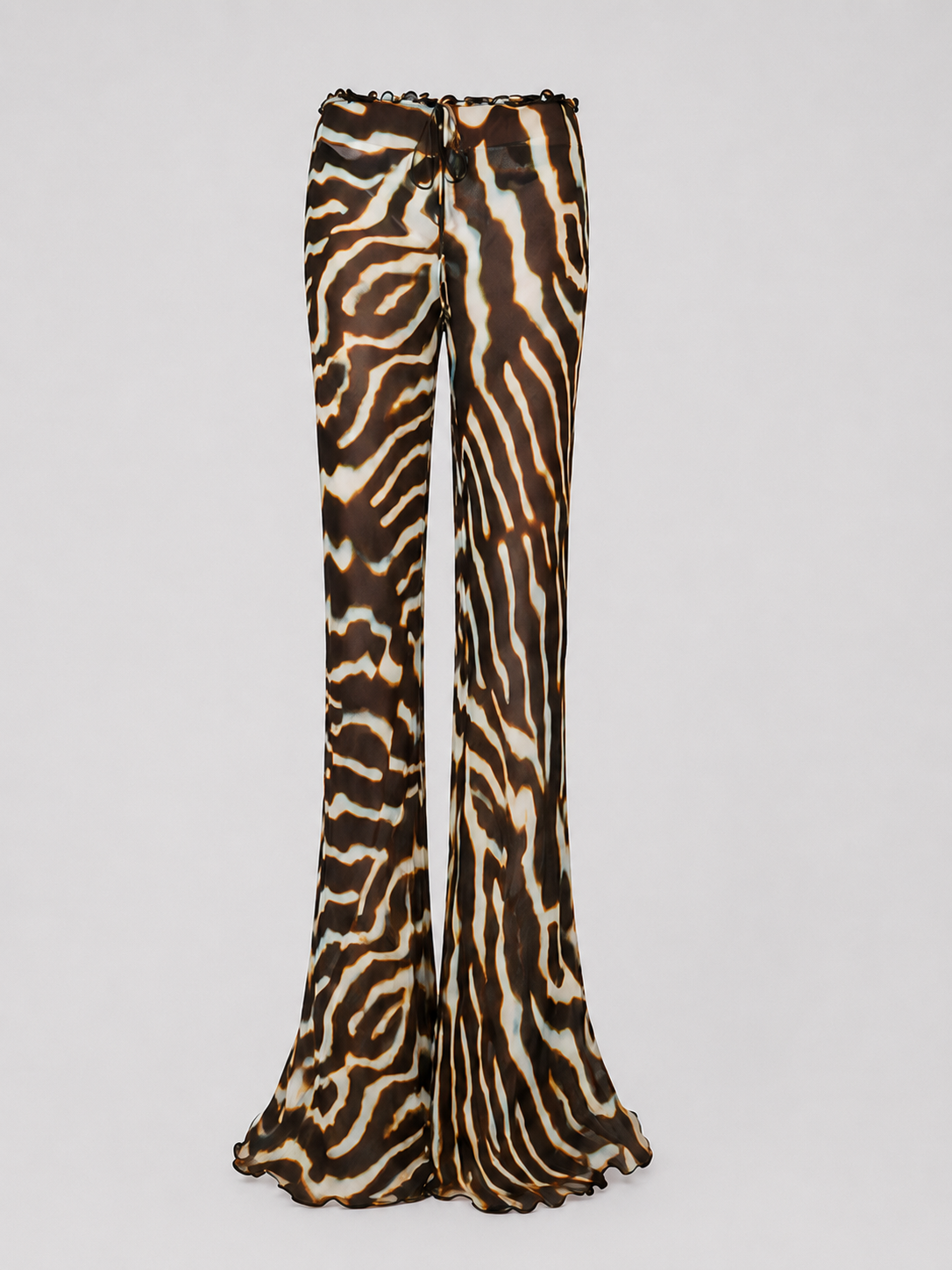 Abstract Zebra Flared Pants