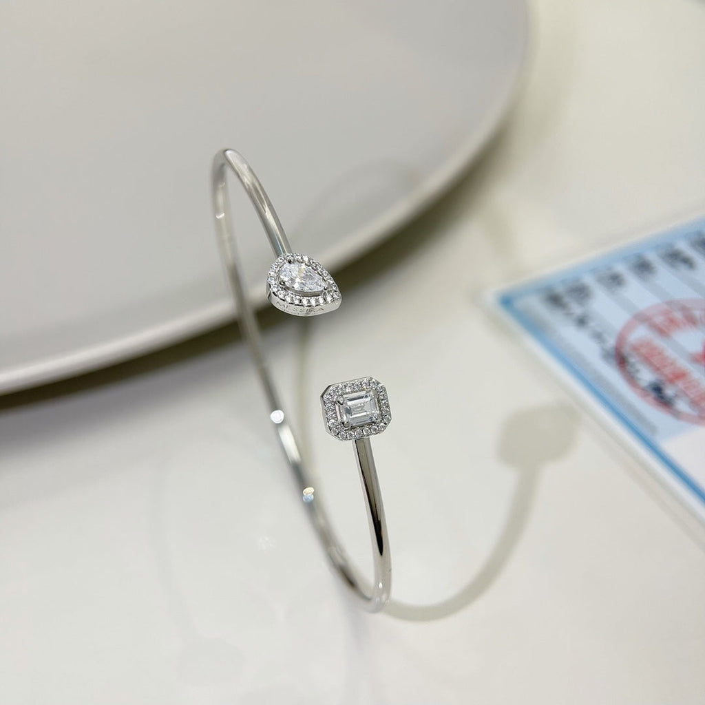 Messika Jonc Flex My Twin Toi & Moi Silver Cubic Zirconia Bracelet