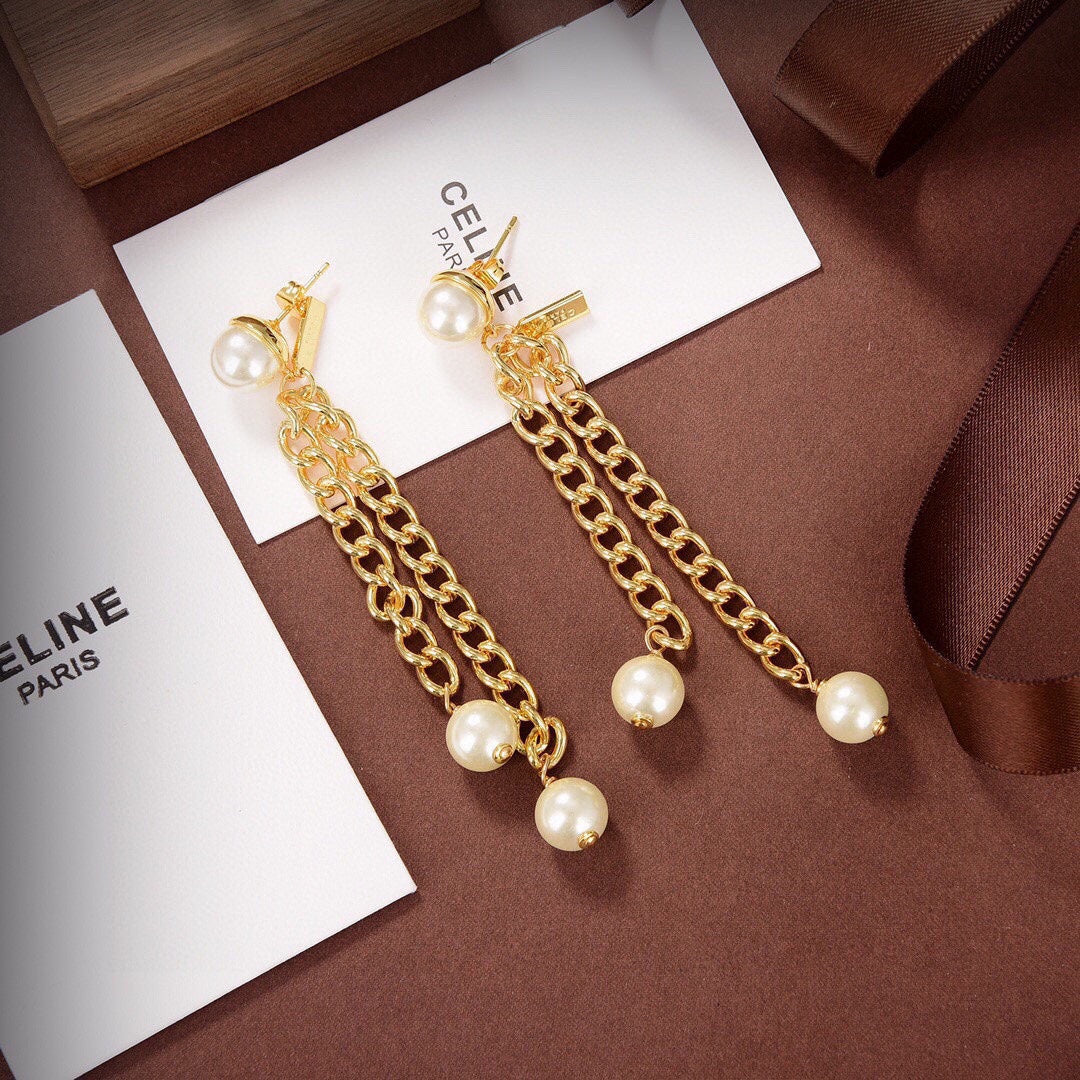 18K Celine Long Earrings