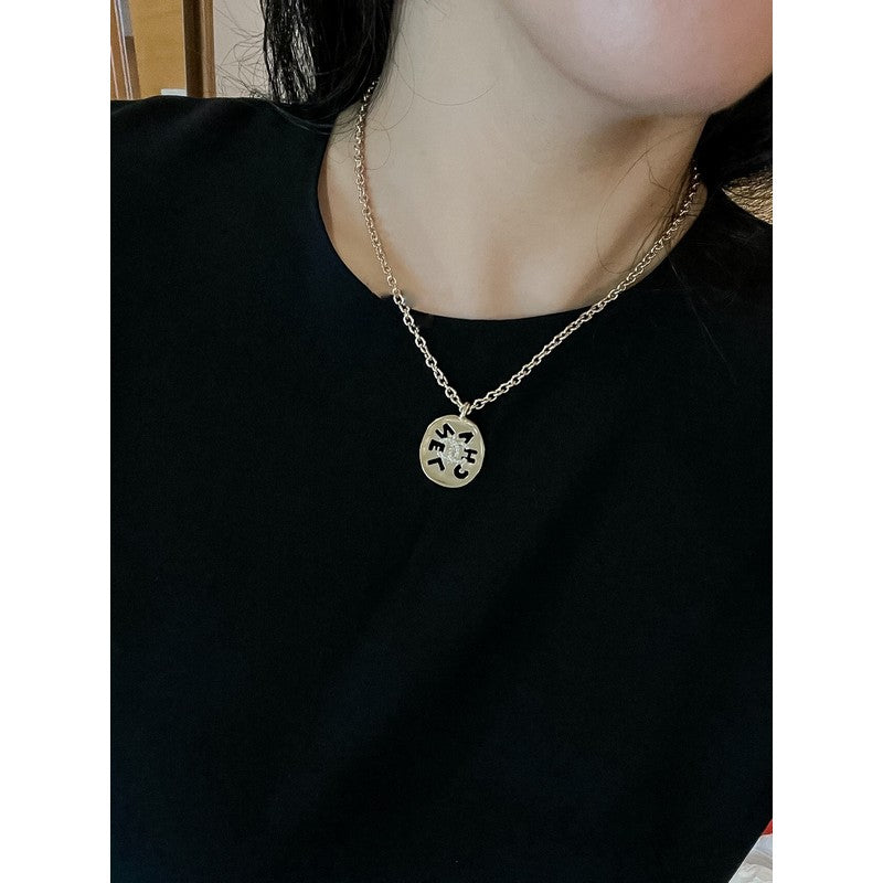 18K  Chanel Script Necklace